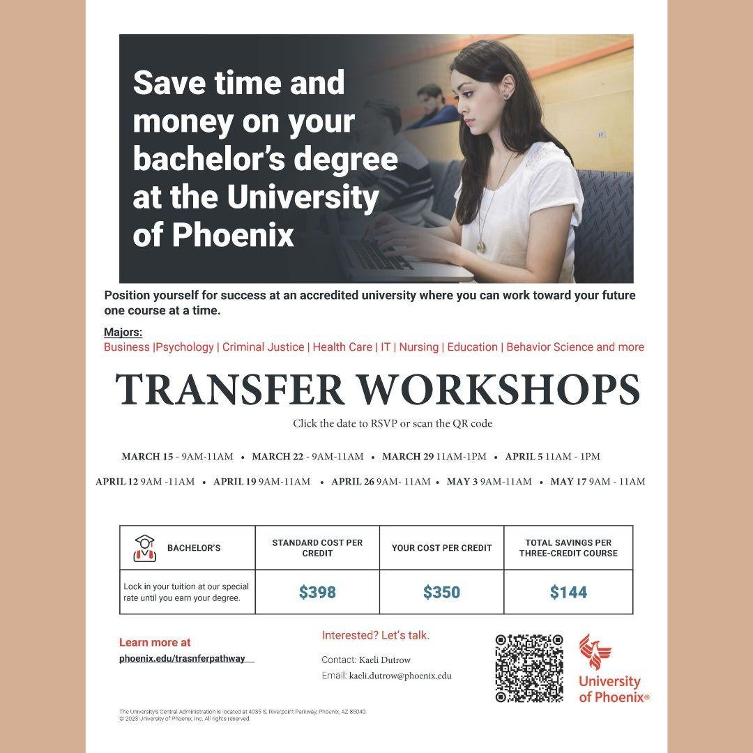 University of Phoenix Transfer Pathway Webinar Series | Arizona Western ...